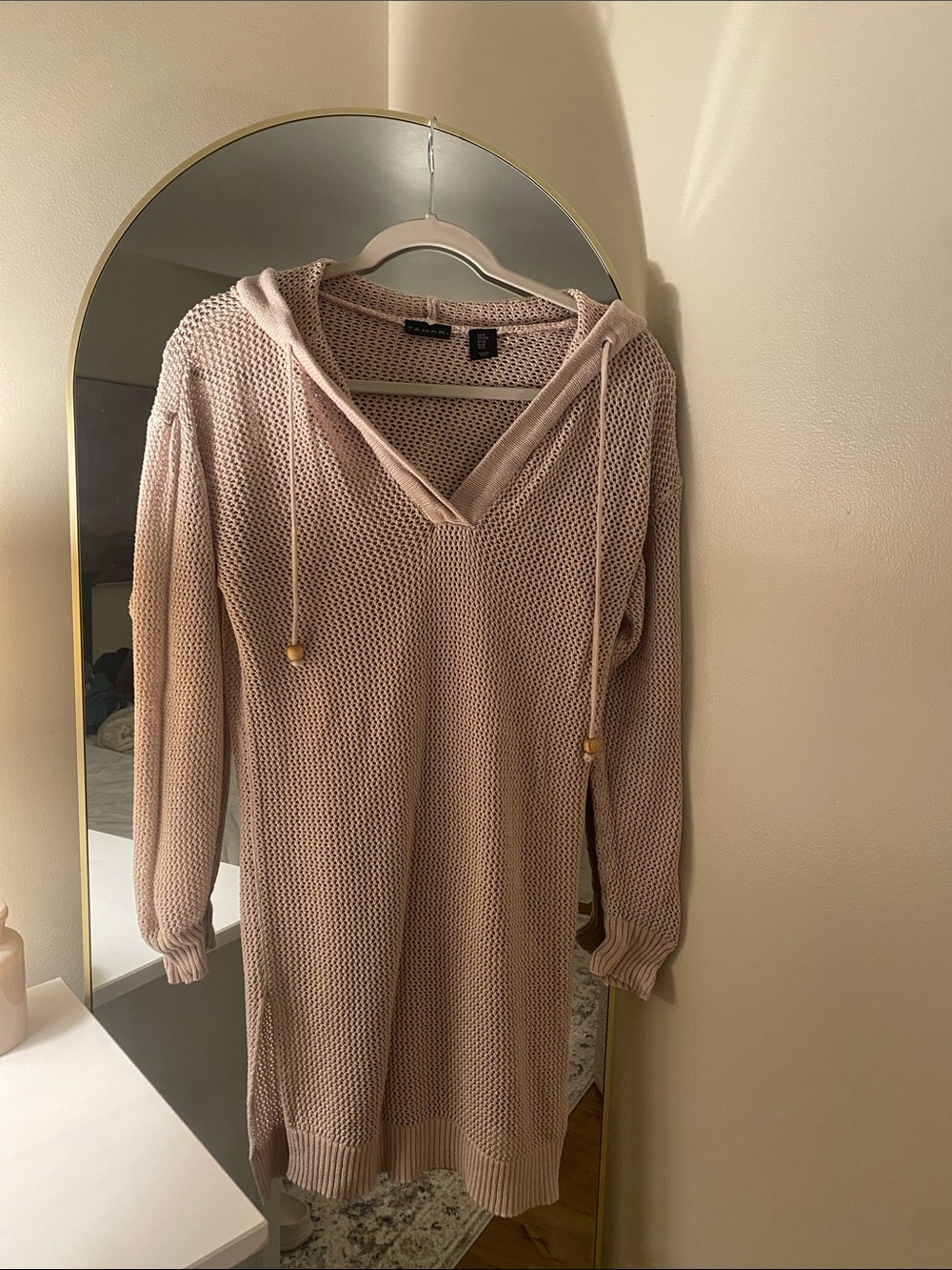 Tahari Beige Blush Knit Coverup Dress